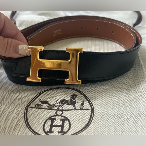 Hermes Constance  H Belt Reversible Black & Brown Size 70 27-29 inch waist SOLD - Picture 3 of 12